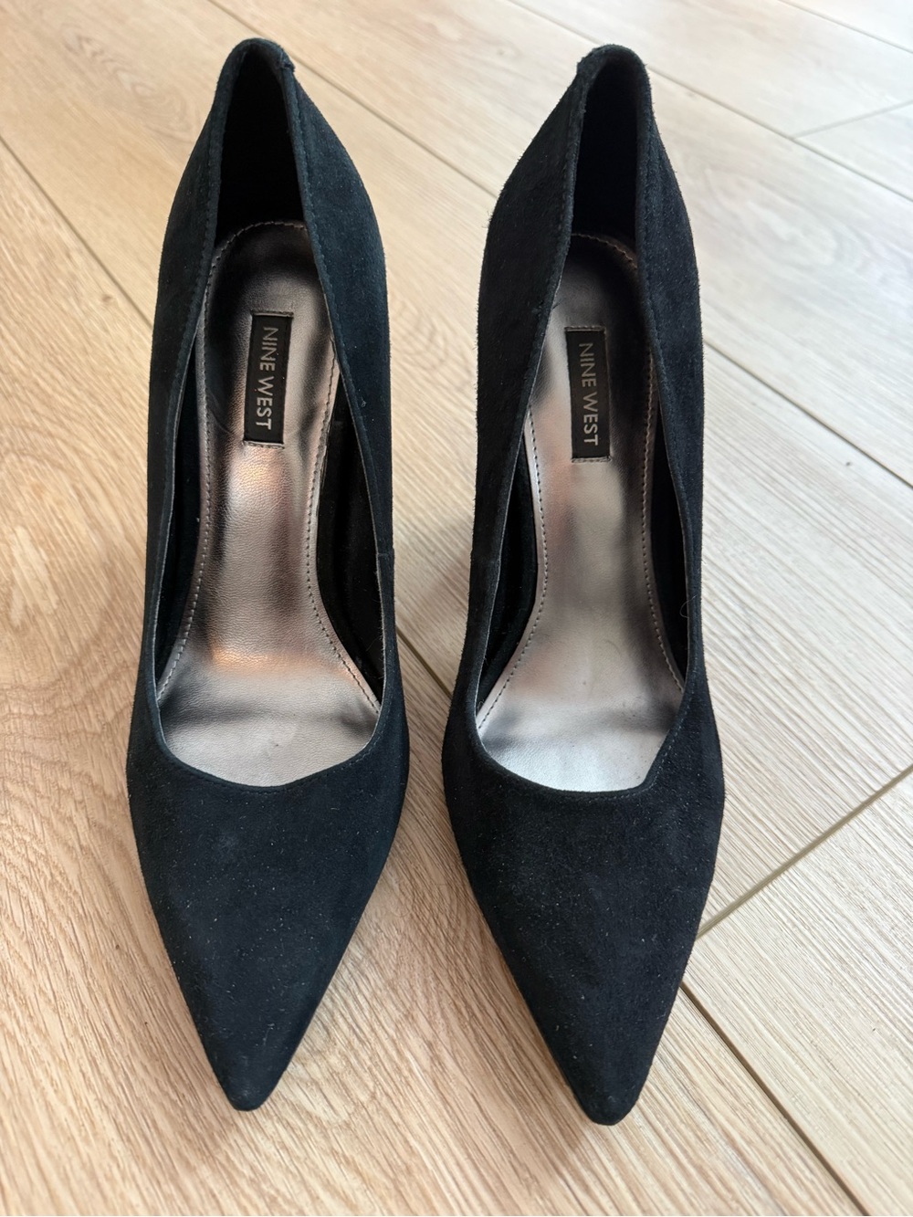 Nine West Black Suede Pointed Toe Pumps - Classic Stiletto
